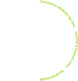Calculation Modules by Unit     Interest & finance costs     Tax & Dividends